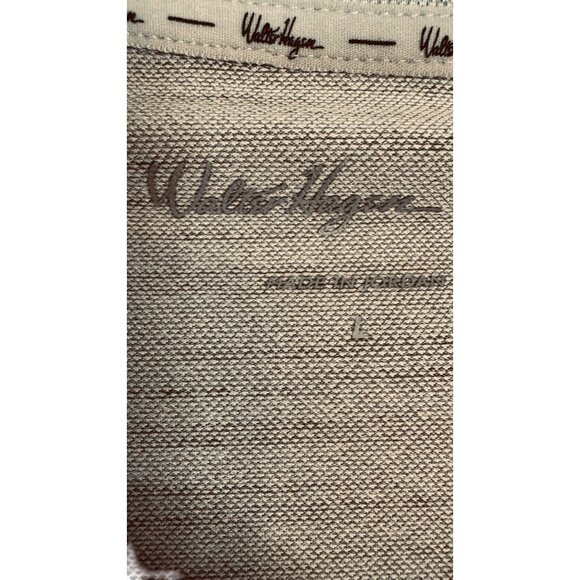 NWT Walter Hagen Size Large Gray Striped Polo Shirt 100% Polyester Golf Wear - Picture 3 of 13